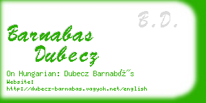 barnabas dubecz business card